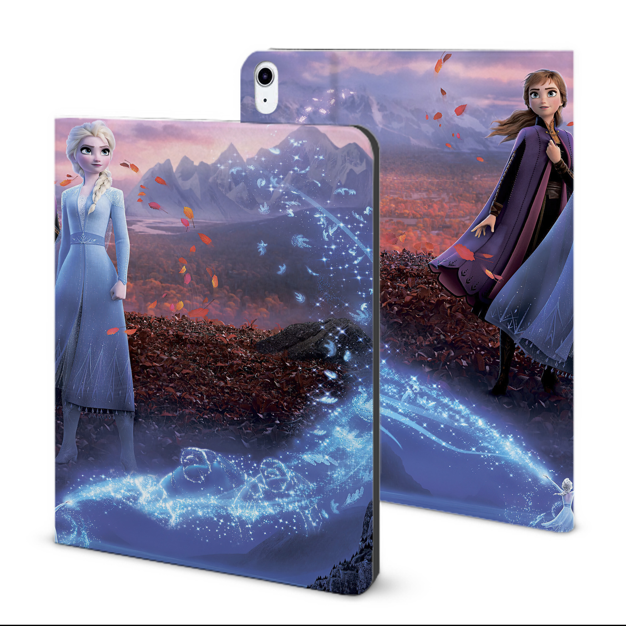 （画像用） アナと雪の女王 アンナ エルサ Frozen Anna Elsa IPad ケース ブック型 PUレザー TPU 耐衝撃 軽量 薄型 ペン収納なし 全面保護 IPad 各モデル対応